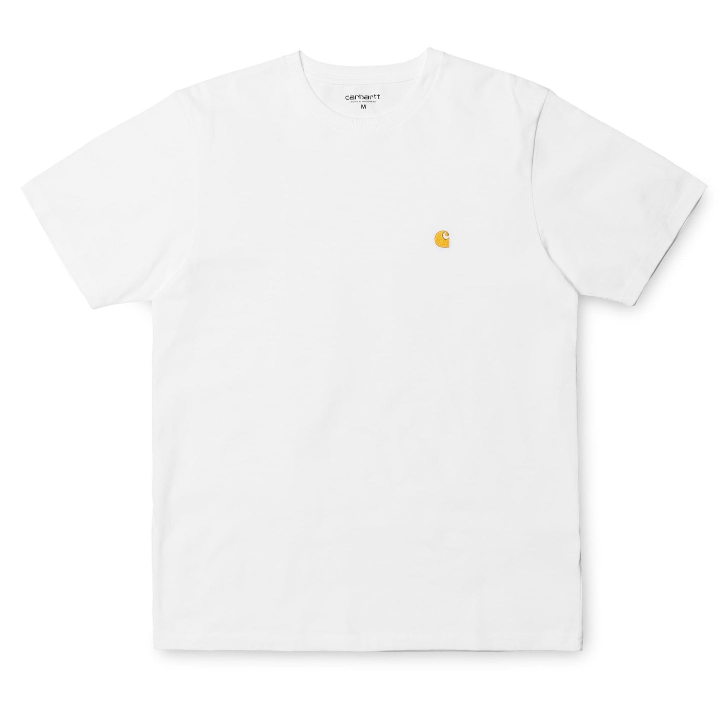 T-shirt de homem com manga curta Carhartt WIP Chase em branco. Foto de frente.