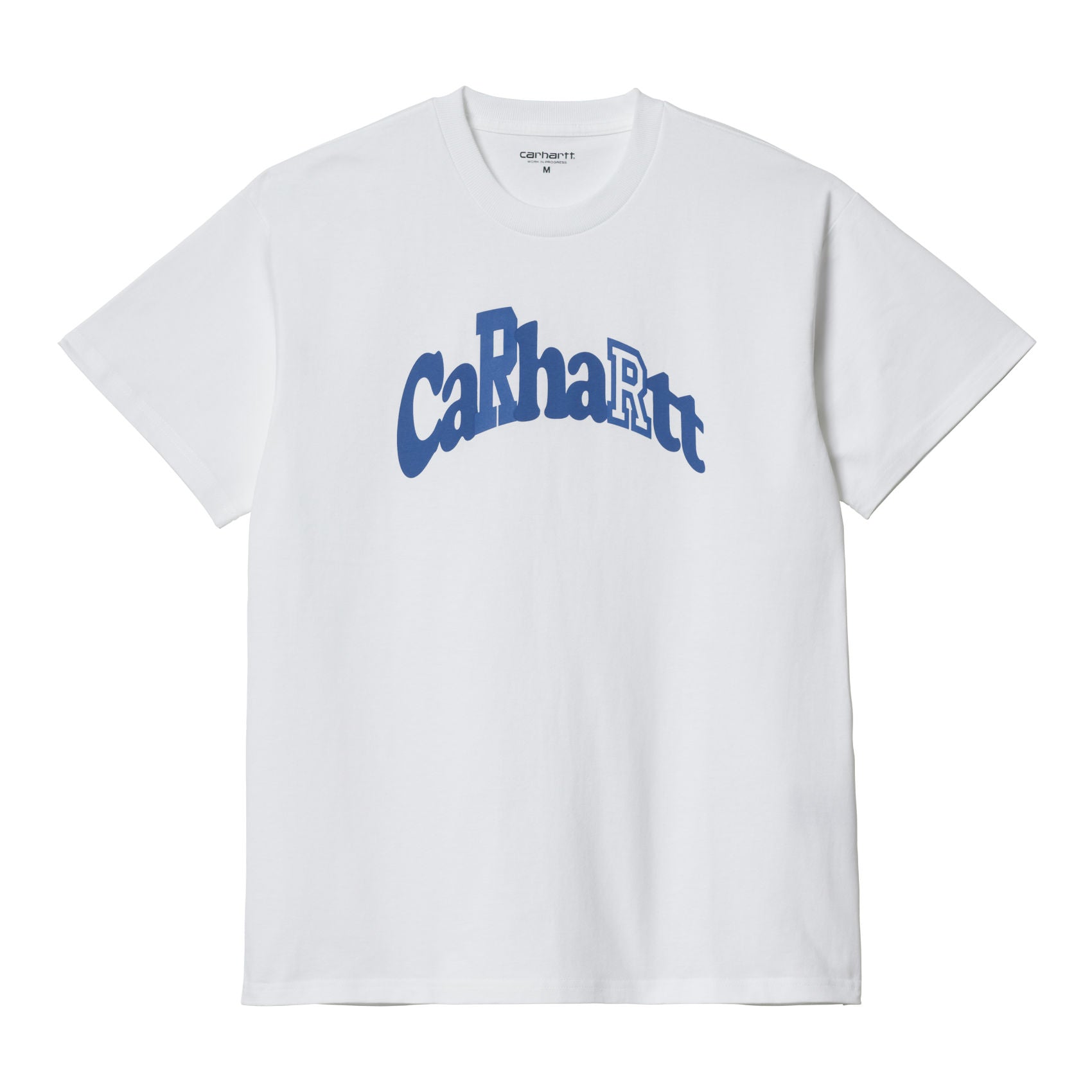 Carhartt WIP Amherst T-Shirt White/Gulf. Foto de frente.