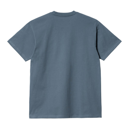 Carhartt WIP Chase T-Shirt Storm Blue/Gold. Foto da parte de trás.