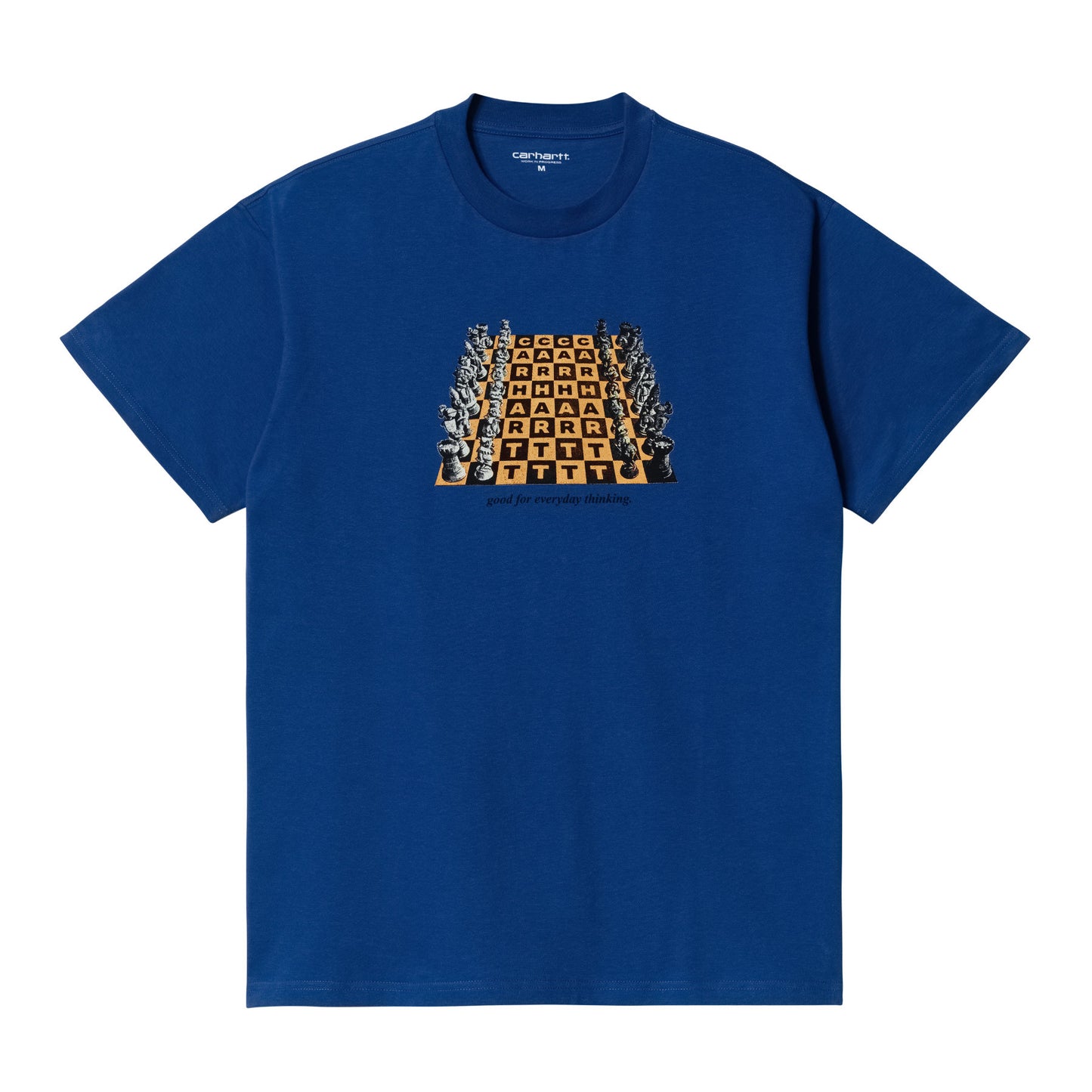 Carhartt WIP Chessboard T-Shirt Gulf. Foto de frente.