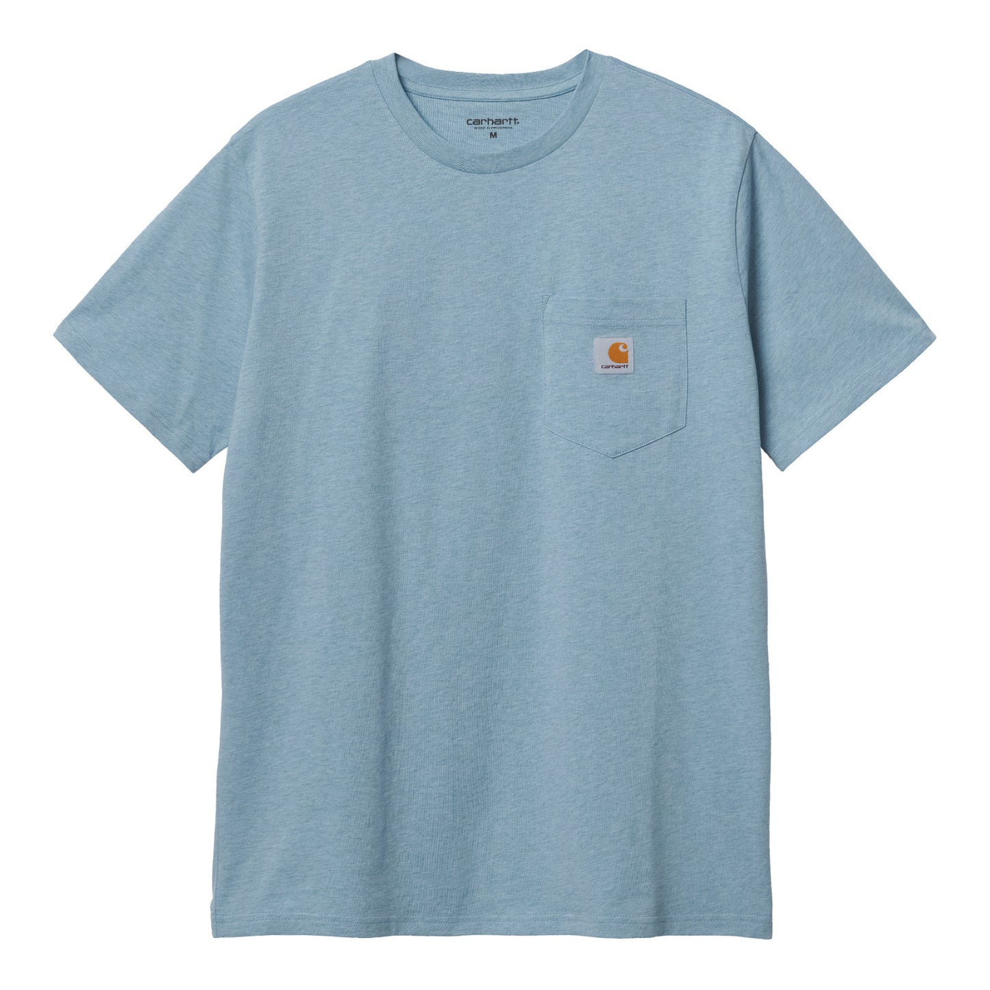 Carhartt WIP Pocket T-Shirt Frosted Blue Heather. Foto de frente.