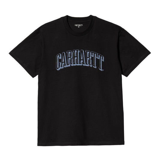 Carhartt WIP Scrawl Script T-Shirt Black/Misty Sky. Foto da parte da frente.