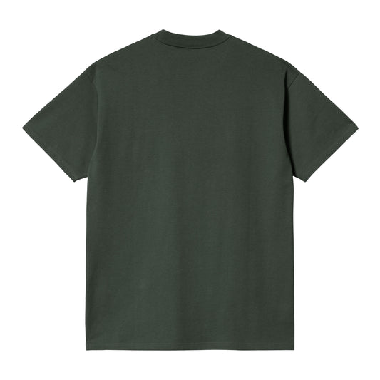 Carhartt WIP Script Embroidery T-Shirt Boxwood/White. Foto da parte de trás.