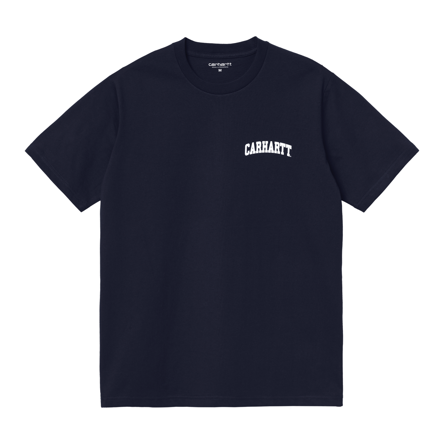 Carhartt WIP University Script T-Shirt Dark Navy/White. Foto de frente.