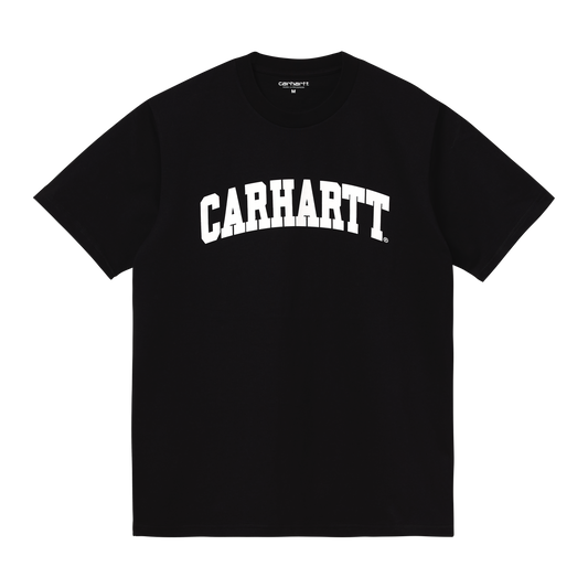 Carhartt WIP University T-Shirt Black/White. Foto de frente.