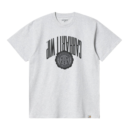 Carhartt WIP Upside Down T-Shirt Ash Heather. Foto de frente.