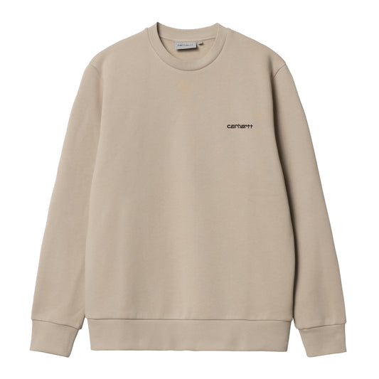 Carhartt WIP Script Embroidery Sweat Wall/Black. Foto da parte da frente.