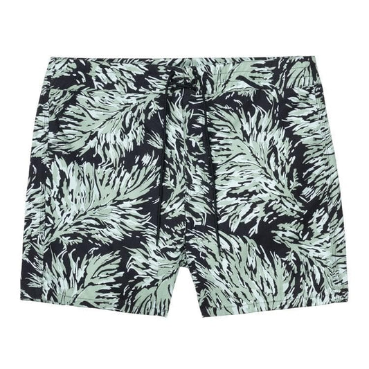 Carhartt WIP Shaka Swim Trunk em Hinterland Print e preto. Foto de frente.