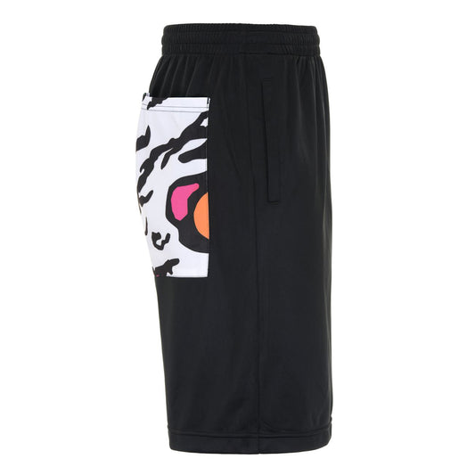 Kappa 222 Banda Folk Graphik Shorts Black/White Graphik. Foto do lado direito.