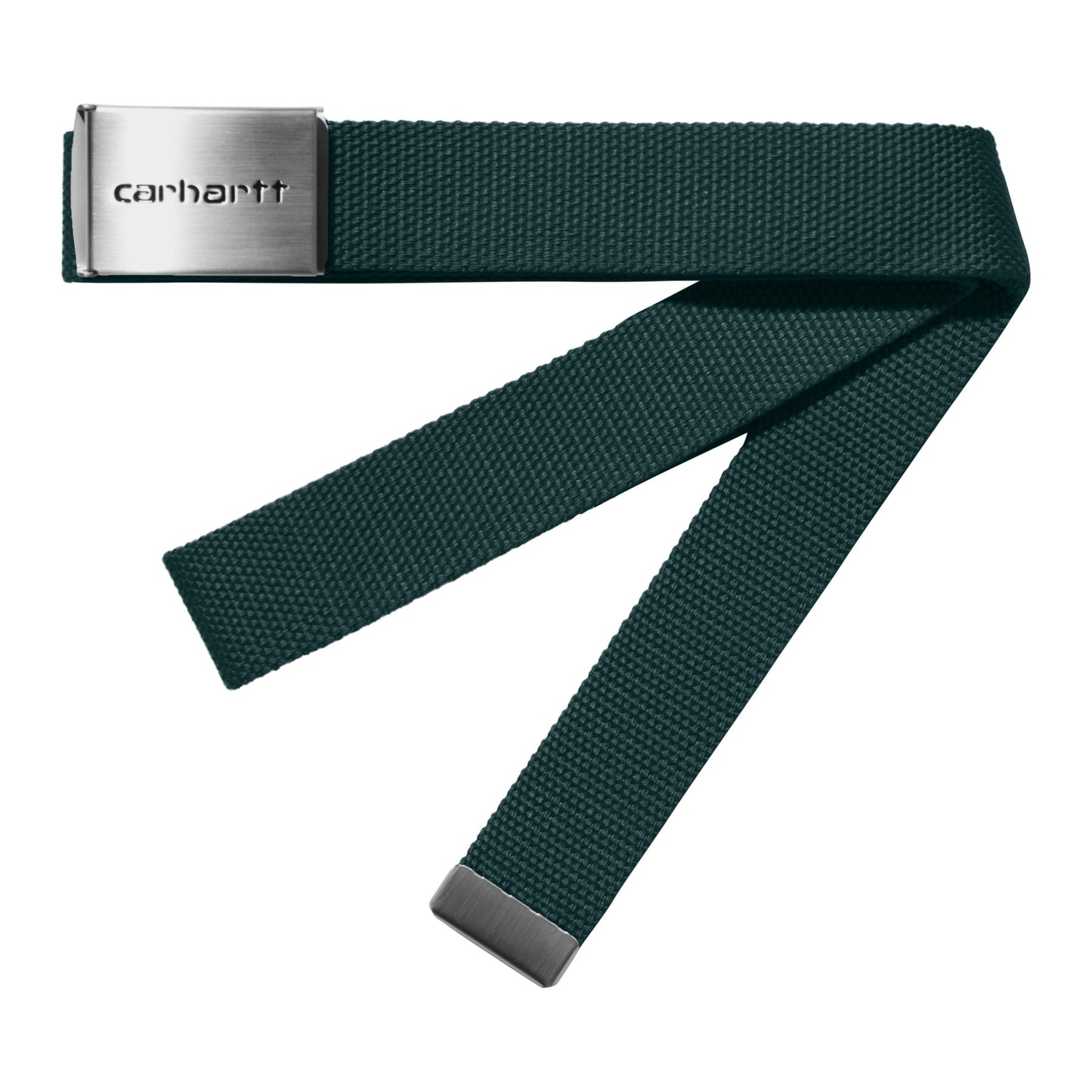 Carhartt WIP Clip Belt Chrome Botanic. Foto do cinto dobrado.