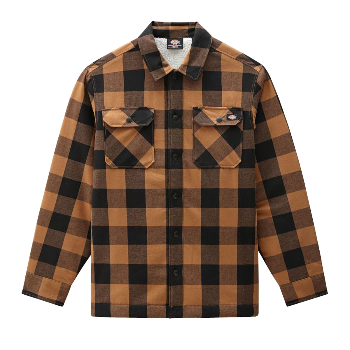 Dickies Sherpa Lined Sacramento Shirt Brown Duck. Foto da parte da frente.