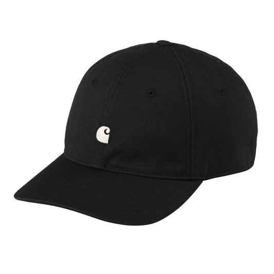 Carhartt WIP Madison Logo Cap Black/Wax. Foto da parte da frente a 3/4.