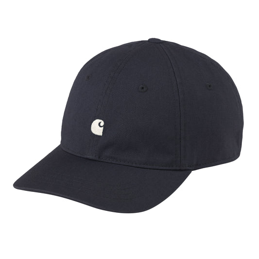 Carhartt WIP Madison Logo Cap Dark Navy/Wax. Foto da parte da frente.