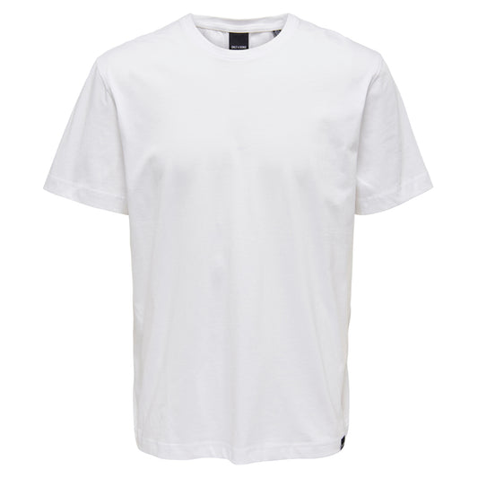 Only & Sons Max Life Reg Stitch T-Shirt White. Foto da parte da frente.