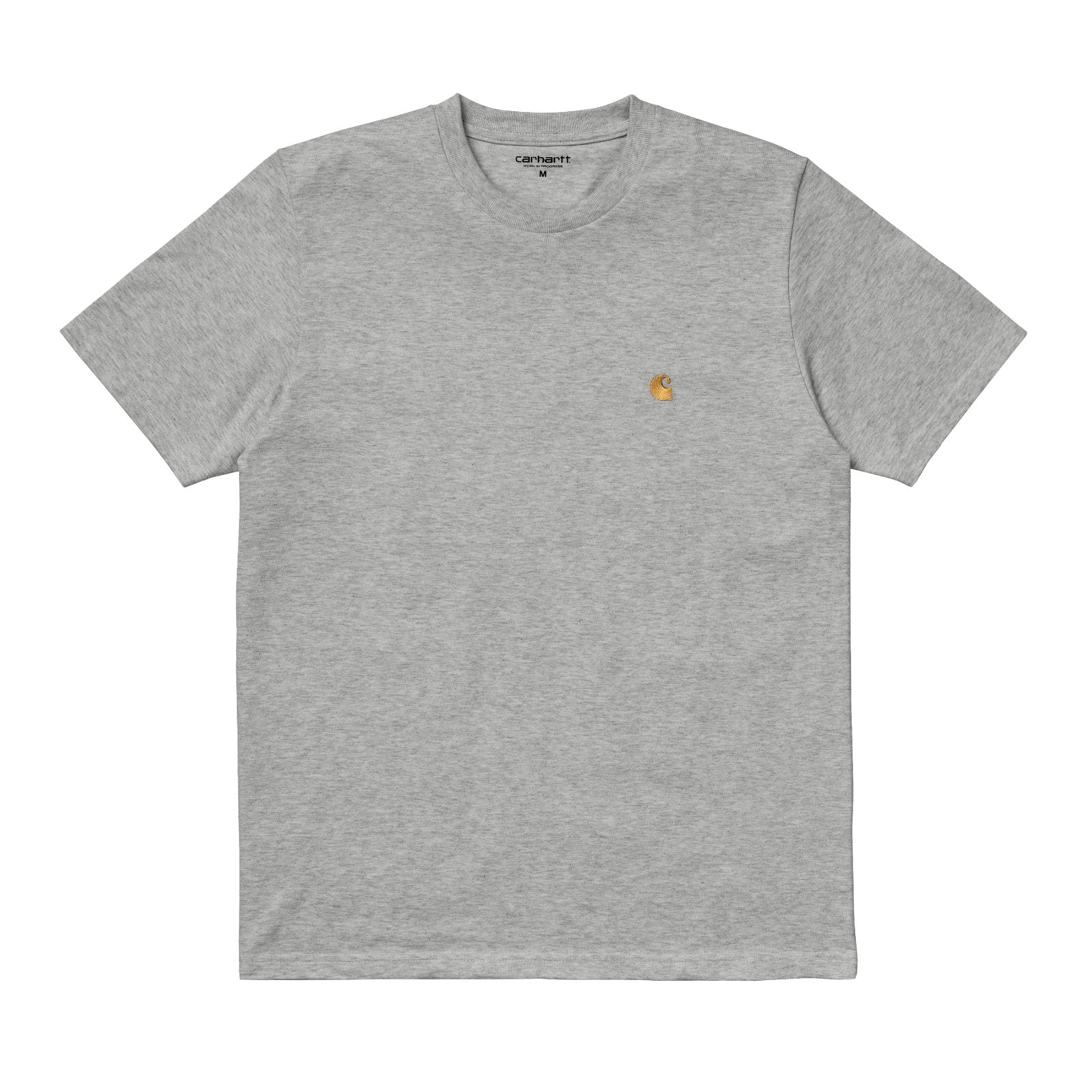 Carhartt WIP Chase T-Shirt Grey Heather/Gold. Foto de frente.
