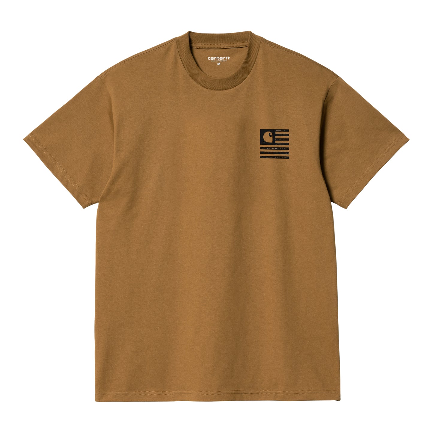 Carhartt WIP Label State Flag T-Shirt Hamilton Brown/Black. Foto da parte da frente.