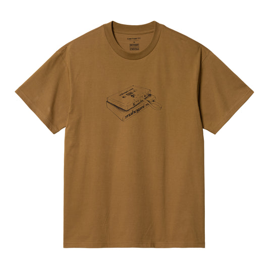 Carhartt WIP Mahogani Music T-Shirt Hamilton Brown/Black. Foto de frente.