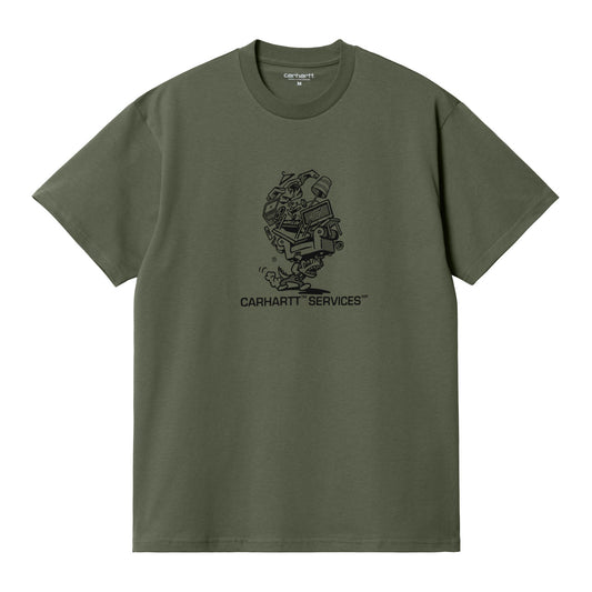 Carhartt WIP Moving Service T-Shirt Dollar Green. Foto da parte da frente.