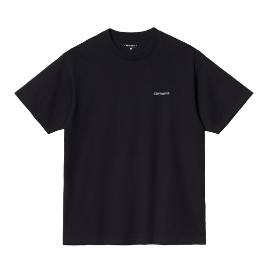 Carhartt WIP Script Embroidery T-Shirt Black/White. Foto da parte da frente.