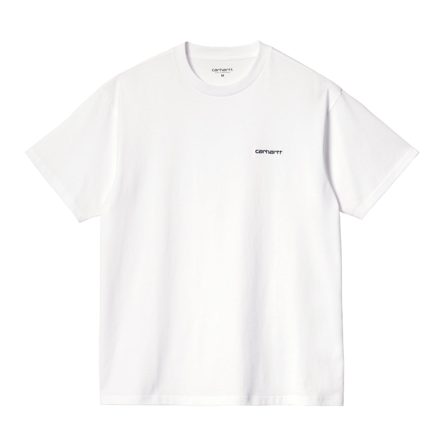 Carhartt WIP Script Embroidery T-Shirt White/Black. Foto da parte da frente.