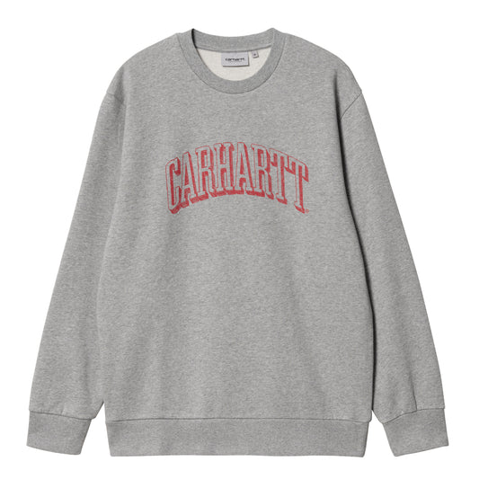 Carhartt WIP Scrawl Sweat Grey Heather/Rocket. Foto da parte da frente.