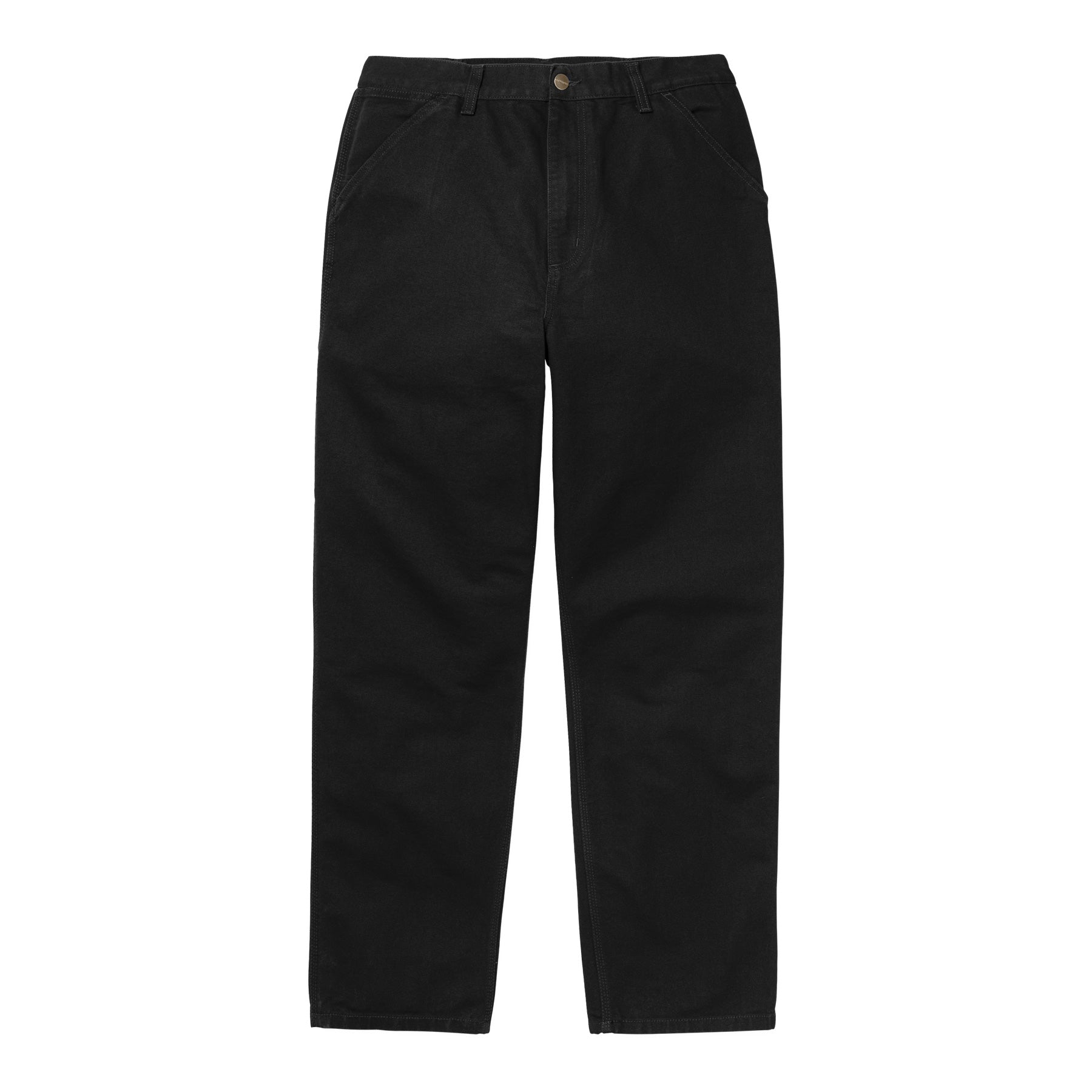 Carhartt WIP Single Knee Pant Black Rinsed. Foto da parte da frente.