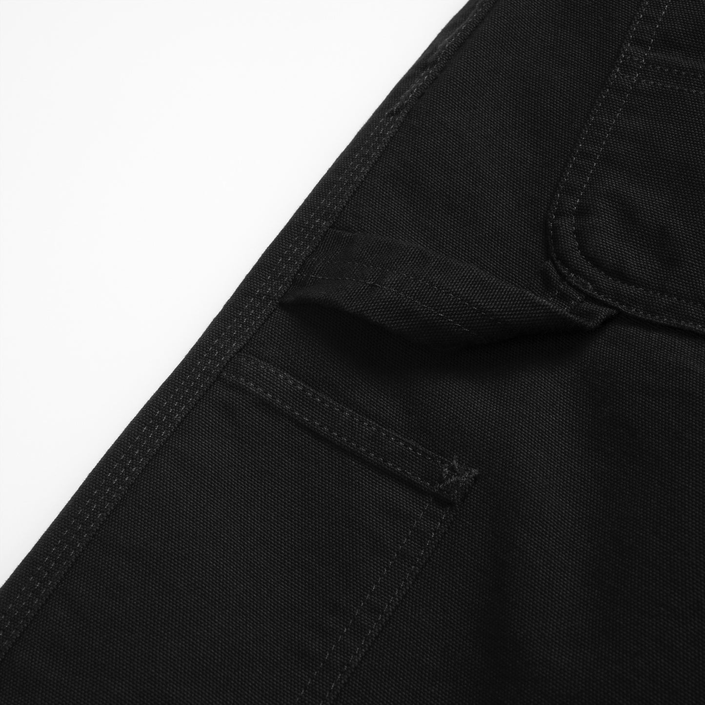 Carhartt WIP Single Knee Pant Black Rinsed. Foto de detalhe do bolso na lateral.