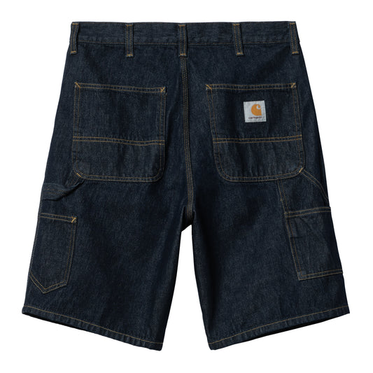 Carhartt WIP Single Knee Short Blue Rinsed. Foto da parte de trás.