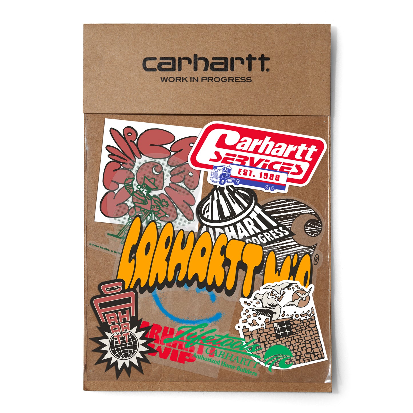 Carhartt WIP Sticker Bag (10 x 10 Pack). Foto da embalagem.
